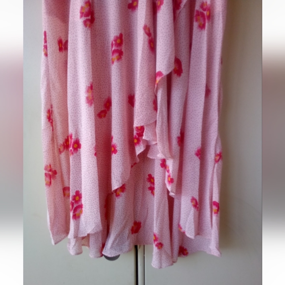 SugarLips Asymmetrical Pink Floral Ruffle Layered Skirt MEDIUM NEW - Picture 9 of 16